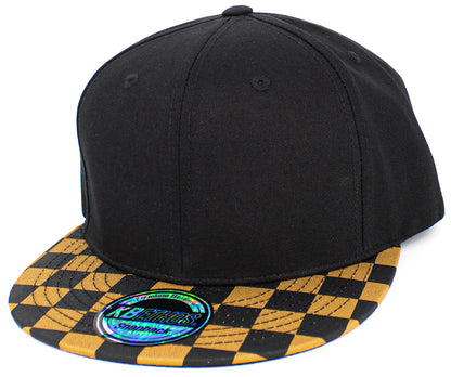 Checkered Brim Snapback Blk-Tim