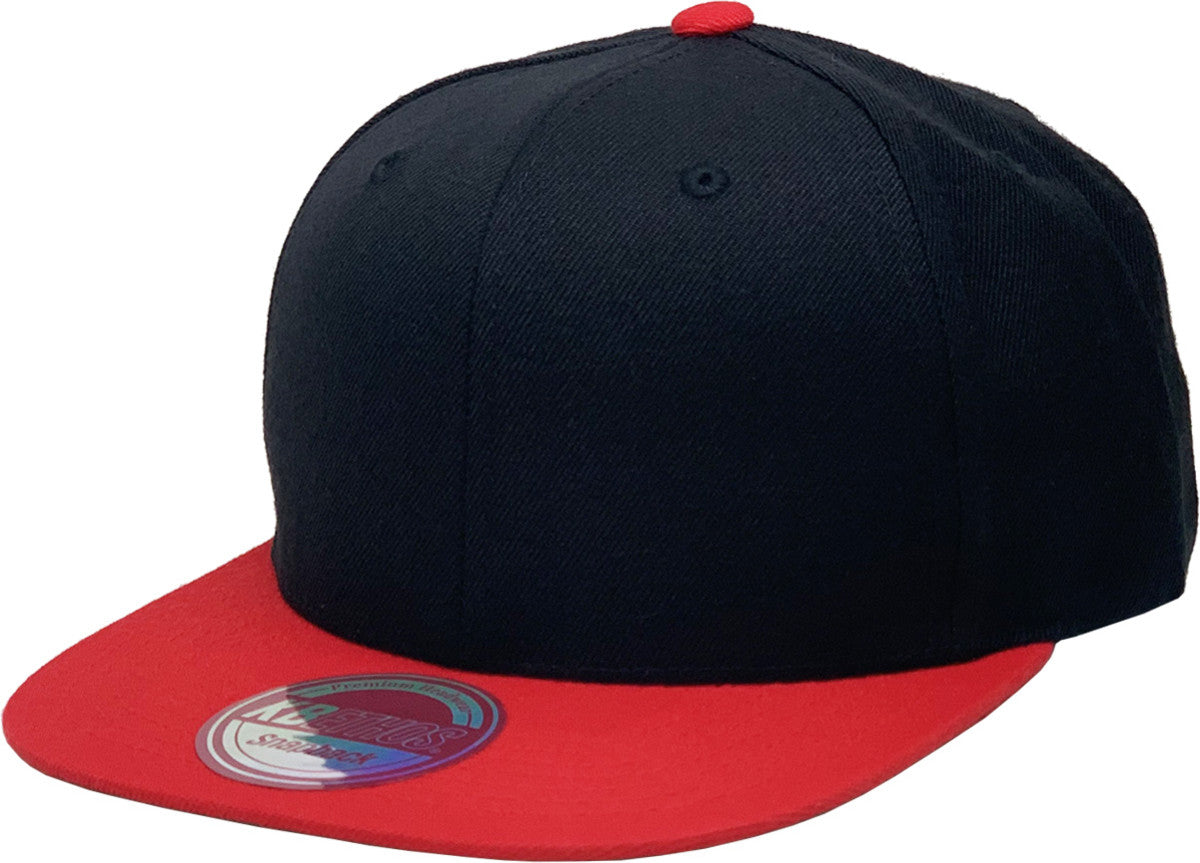 Wool Blend Snapback Blk-Red